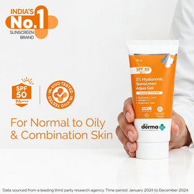 The Derma Co gel texture close-up highlighting lightweight hydration benefit