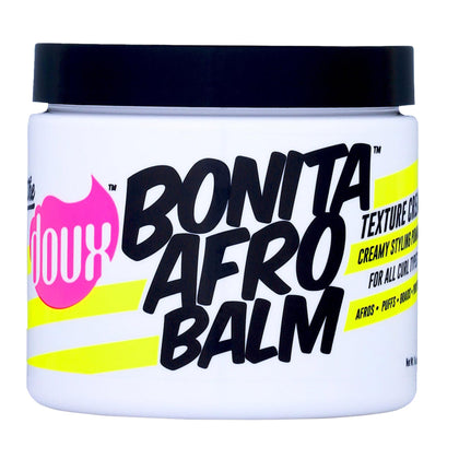 The Doux BONITA front jar showing product packaging and easy scoop benefit