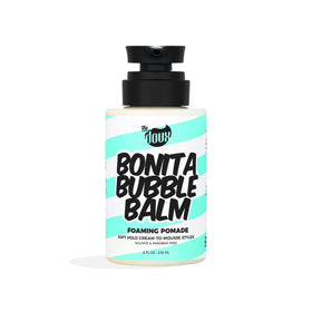 The Doux Bonita Bubble Balm front packaging showing size and branding and clear benefit