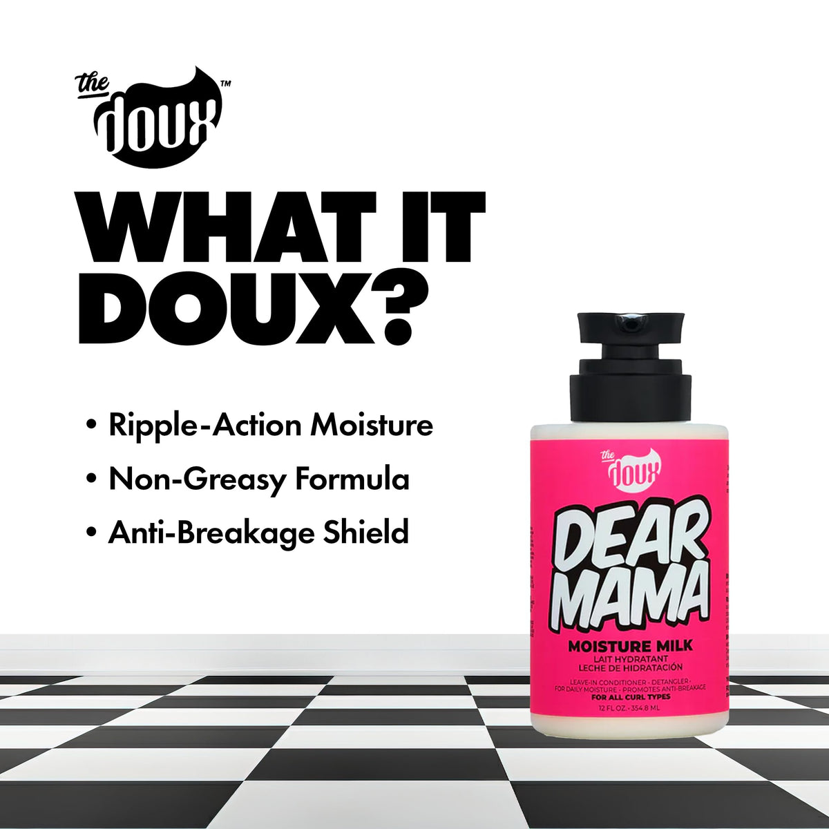 The Doux DEAR MAMA being used to detangle hair with visible slip