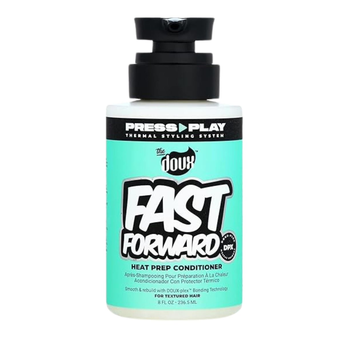 The Doux front packaging of FAST FORWARD spray showing product benefits and size