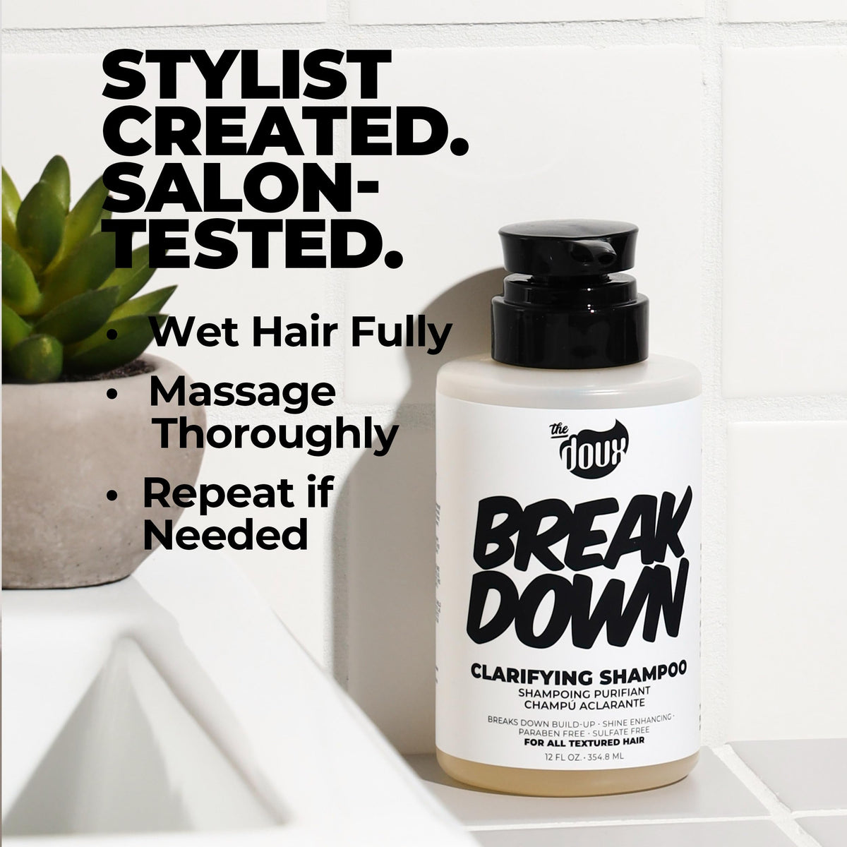 The Doux creamy lather texture providing gentle slip and detangling