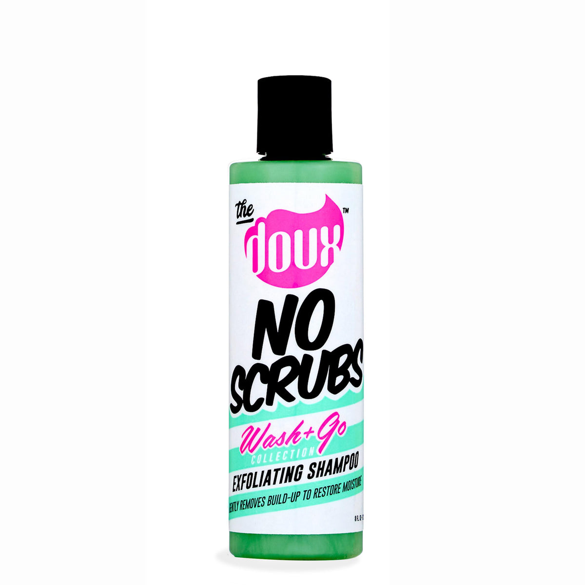 The Doux front packaging showing bottle and clear product branding and benefit