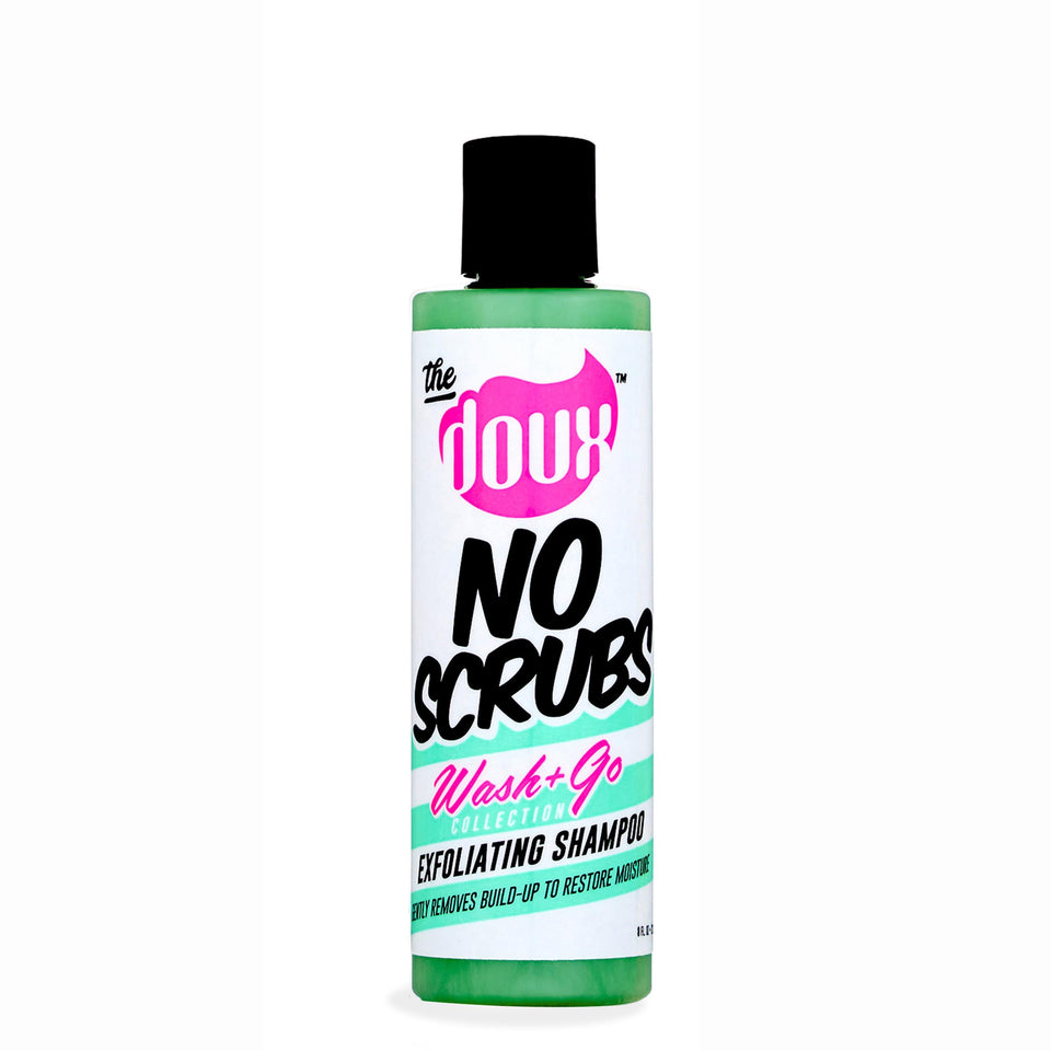 The Doux front packaging showing bottle and clear product branding and benefit