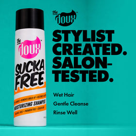 The Doux back label close-up showing ingredients and usage information for clarity