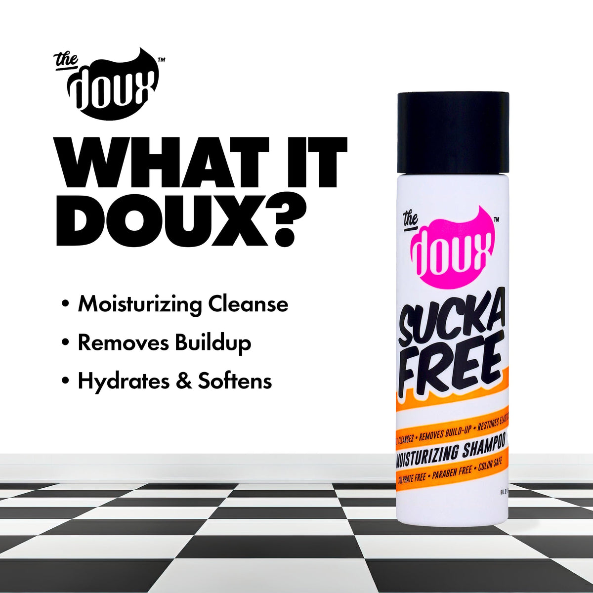 The Doux foam texture on palm illustrating gentle lather and moisturizing feel