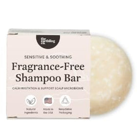 The Earthling Co. front packaging showing the fragrance-free shampoo bar benefit