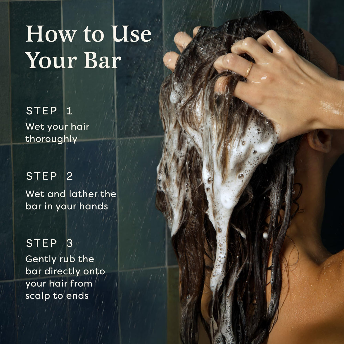 Hands holding wet The Earthling Co bars to illustrate easy application