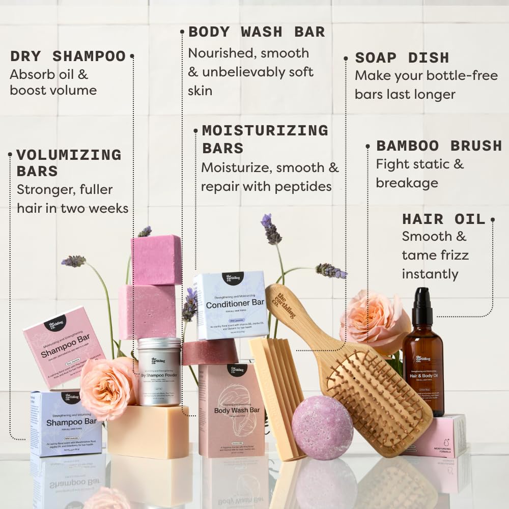 The Earthling Co bars staged on a bathroom shelf to show lifestyle use