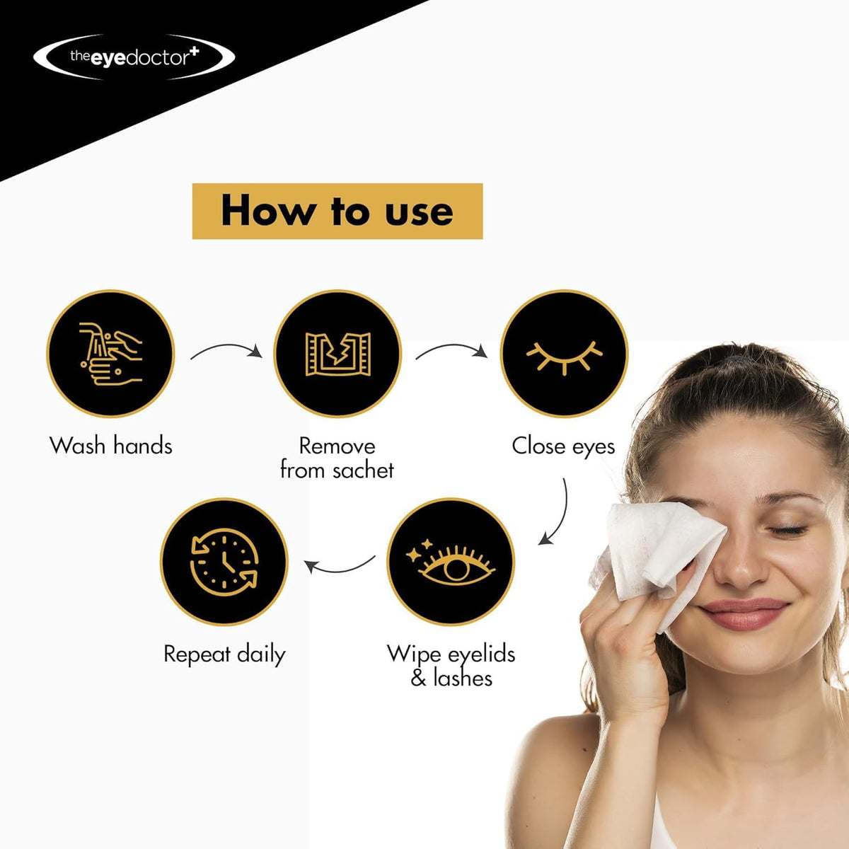 The Eye Doctor wipes packed in a travel bag showing on-the-go eye hygiene benefits