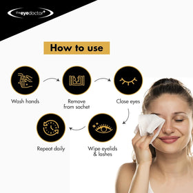 The Eye Doctor wipes packed in a travel bag showing on-the-go eye hygiene benefits