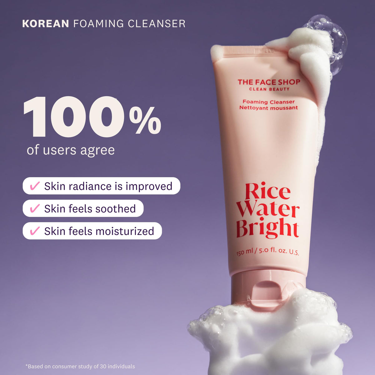 The Face Shop cleansing oil dispensed on hand showing quick makeup-melting action
