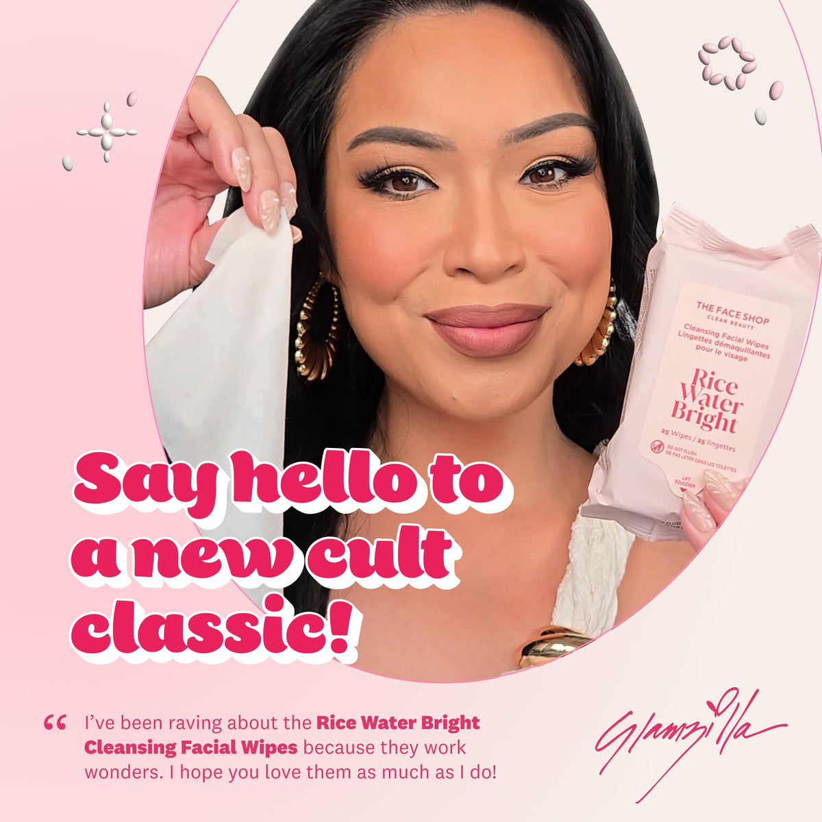 THE FACE SHOP close-up of wipe texture highlighting gentle cleansing
