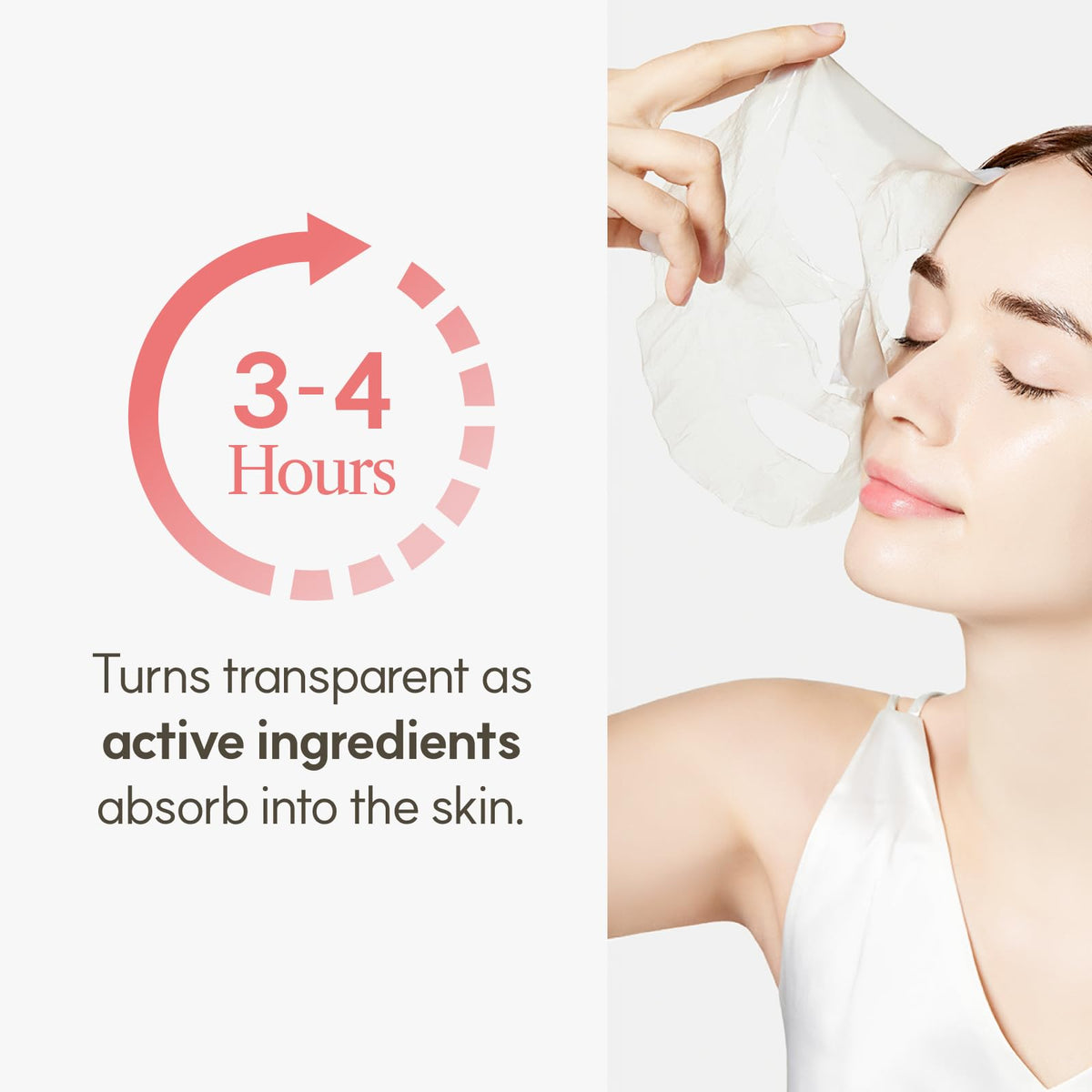 THE FACE SHOP close-up of hydrogel texture highlighting flexible adherence benefit