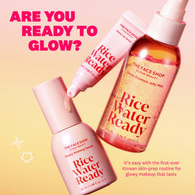The Face Shop mist beside makeup bag adding radiance on the go