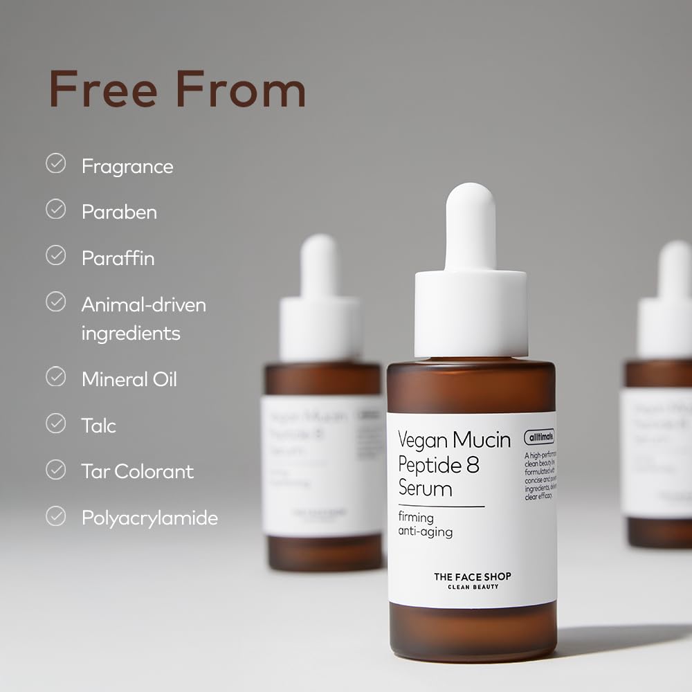 The Face Shop peptide graphic illustrating multi-peptide firmness support benefit