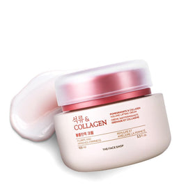 The Face Shop front packaging showing product and calming design for visible firmness