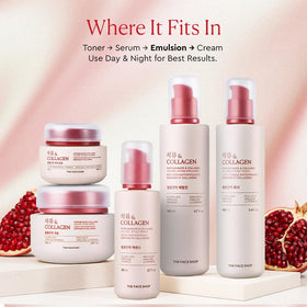 The Face Shop ingredient label highlighting pomegranate and collagen