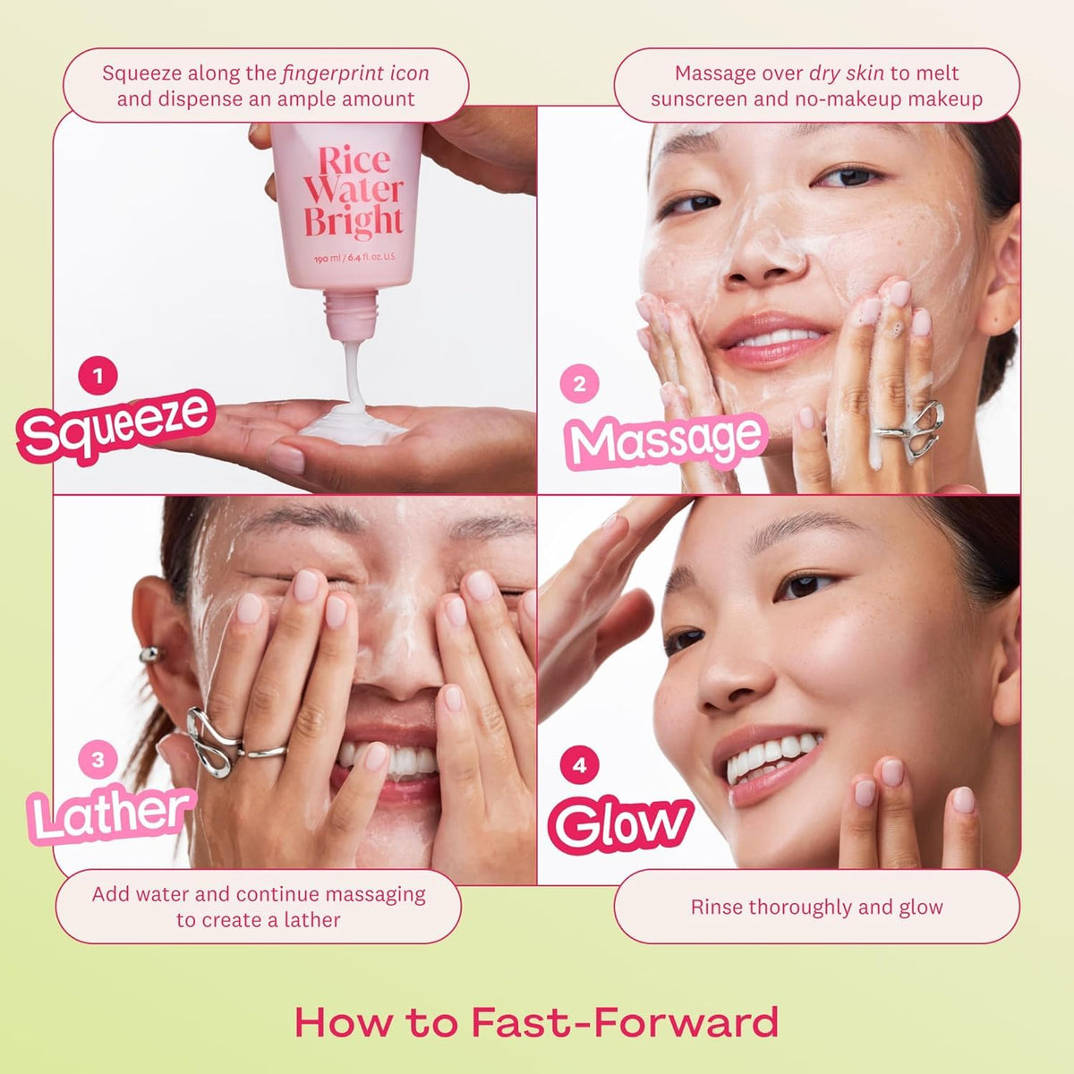 THE FACE SHOP product beside rice ingredients illustrating brightening complex