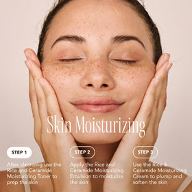 THE FACE SHOP ingredient label showing rice extract and ceramides