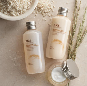 THE FACE SHOP toner on a bathroom shelf in a skincare setup for effortless daily use benefit