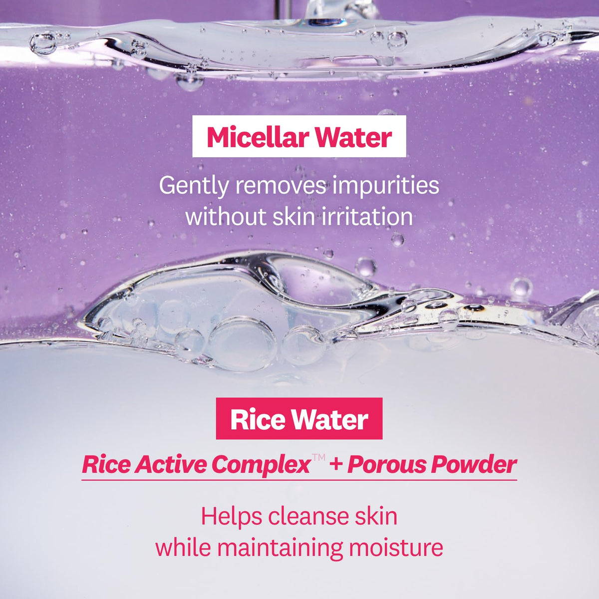 The Face Shop bottle shaken to show the dual rice and micellar layers for effective cleansing