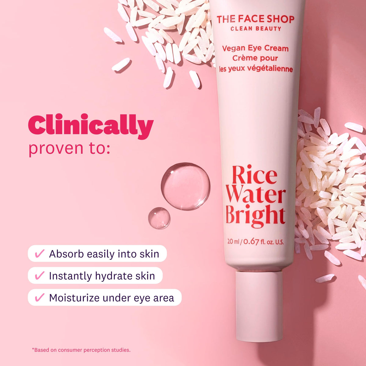 The Face Shop cream on fingertip illustrating easy spread and hydration