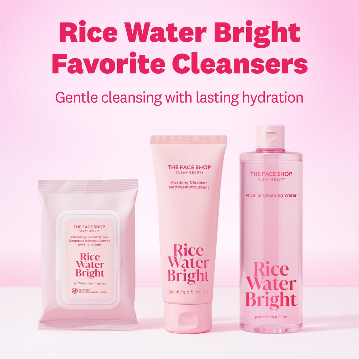 The Face Shop removing eye makeup with cotton pad to illustrate gentle, non-irritating action