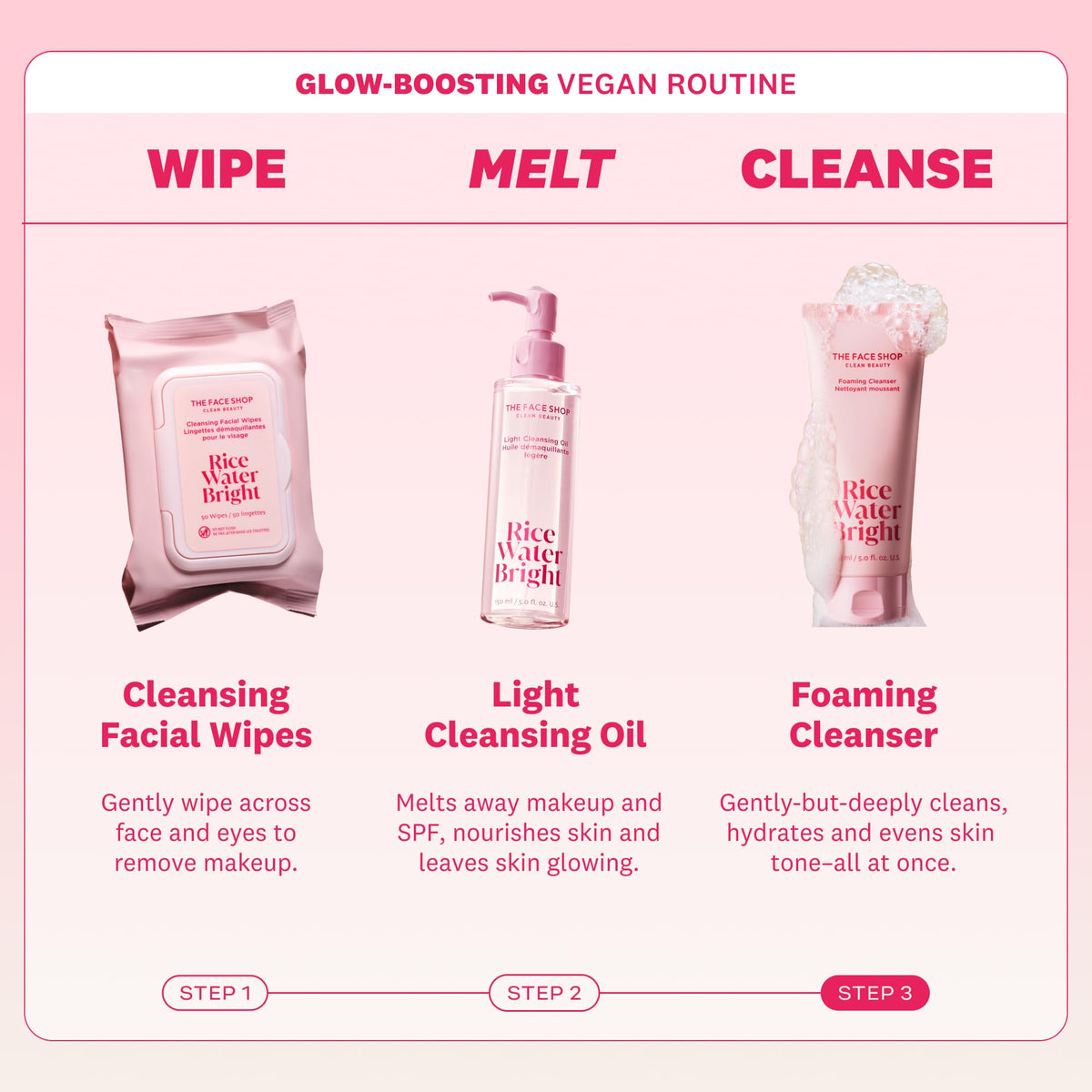 the face shop in-bathroom lifestyle showing daily cleansing routine benefits