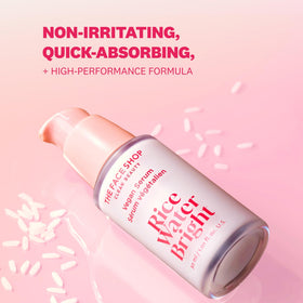 The Face Shop ingredient label highlighting rice water and niacinamide