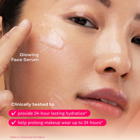 THE FACE SHOP serum blended on skin delivering immediate luminous finish