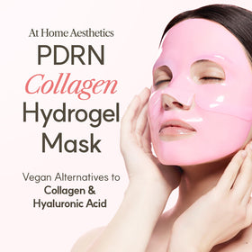 The Face Shop hydrogel sheet open on hand showing close-up fit and translucency