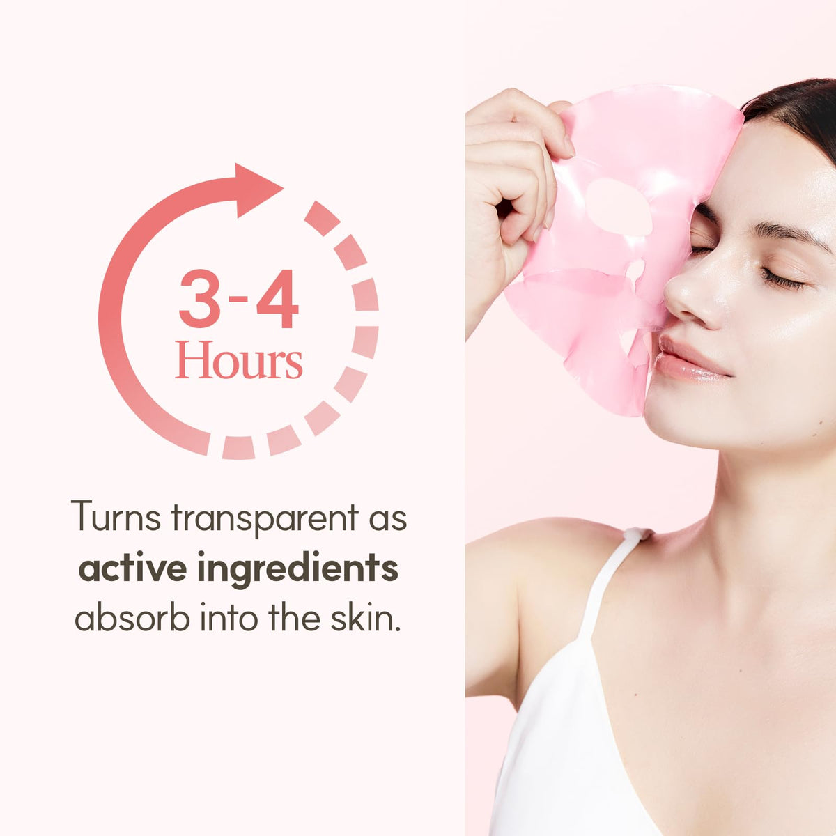 The Face Shop mask texture close-up highlighting hydrogel detail and rich serum