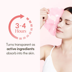 The Face Shop mask texture close-up highlighting hydrogel detail and rich serum