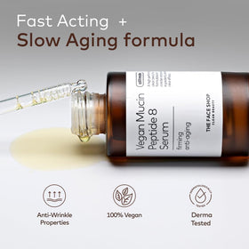 The Face Shop pump dispensing clear serum for easy, controlled application benefit