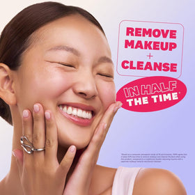 THE FACE SHOP cleanser held in hand to show true size and convenience