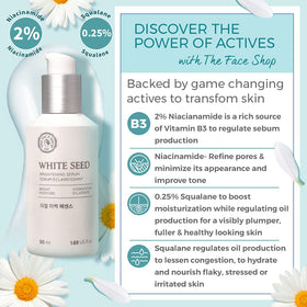 The Face Shop serum texture close-up showing lightweight, fast-absorbing finish