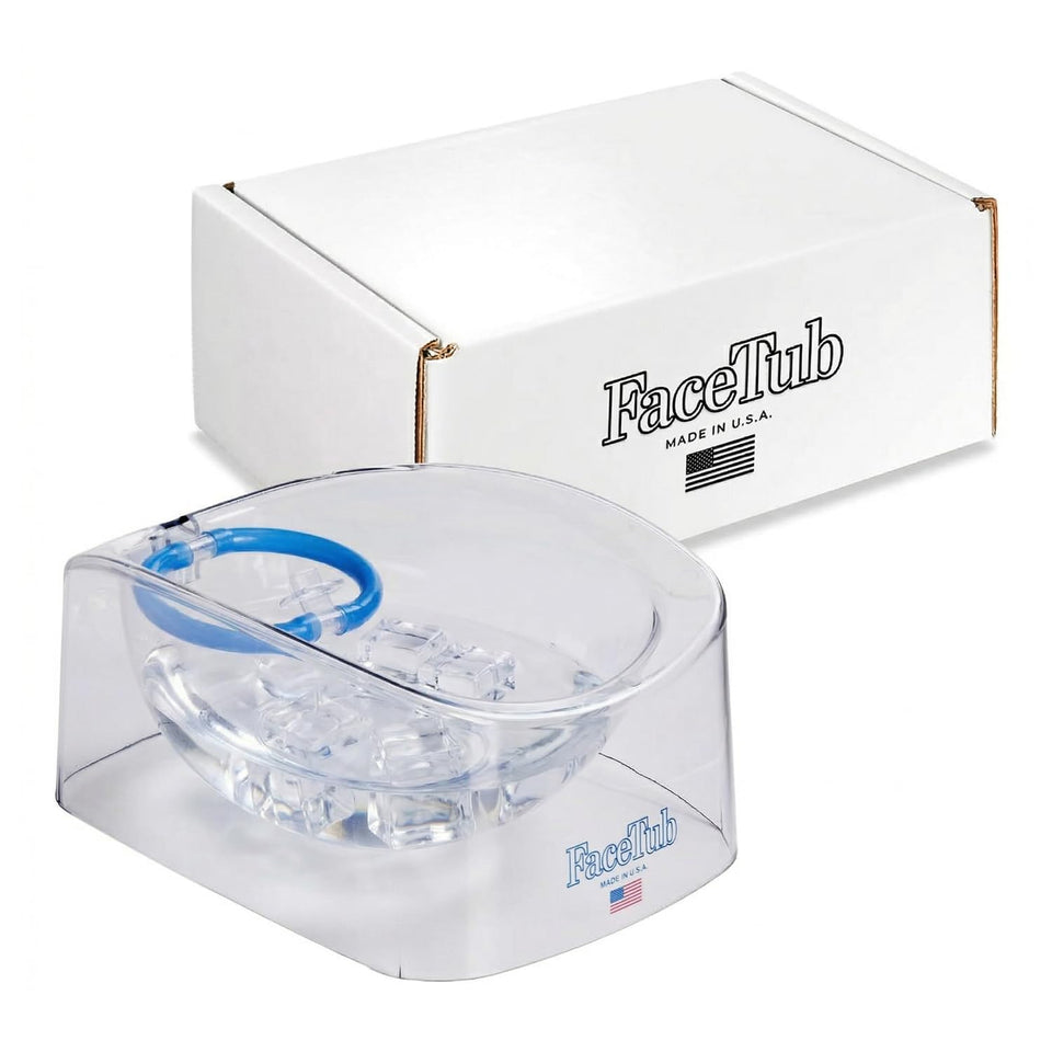 The FaceTub front view showing bowl shape and stability for comfortable immersion
