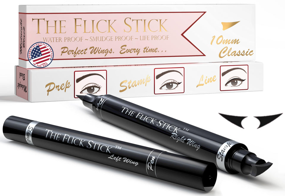 The Flick Stick front packaging showing product and benefits