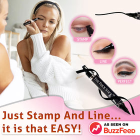 The Flick Stick stamp in use creating a symmetrical wing quickly