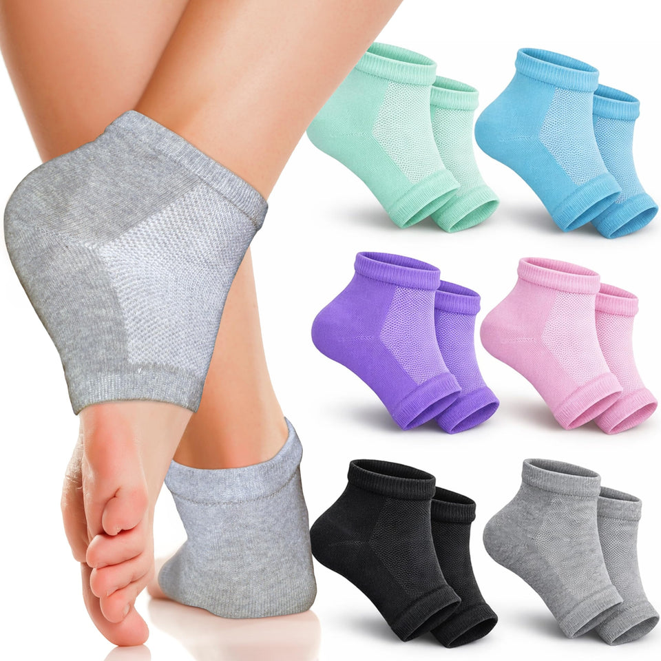 The Foot Medic front packaging showing six pairs and product benefits