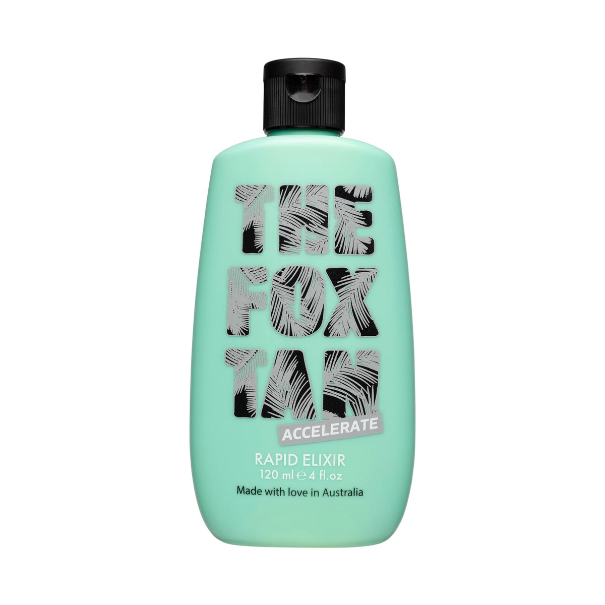 THE FOX TAN front packaging showing 120mL bottle and brand clarity for confidence