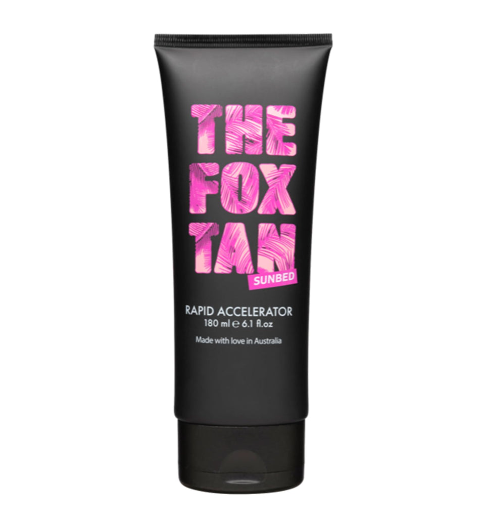 The Fox Tan front packaging showing bottle and branding for clear identification and appeal