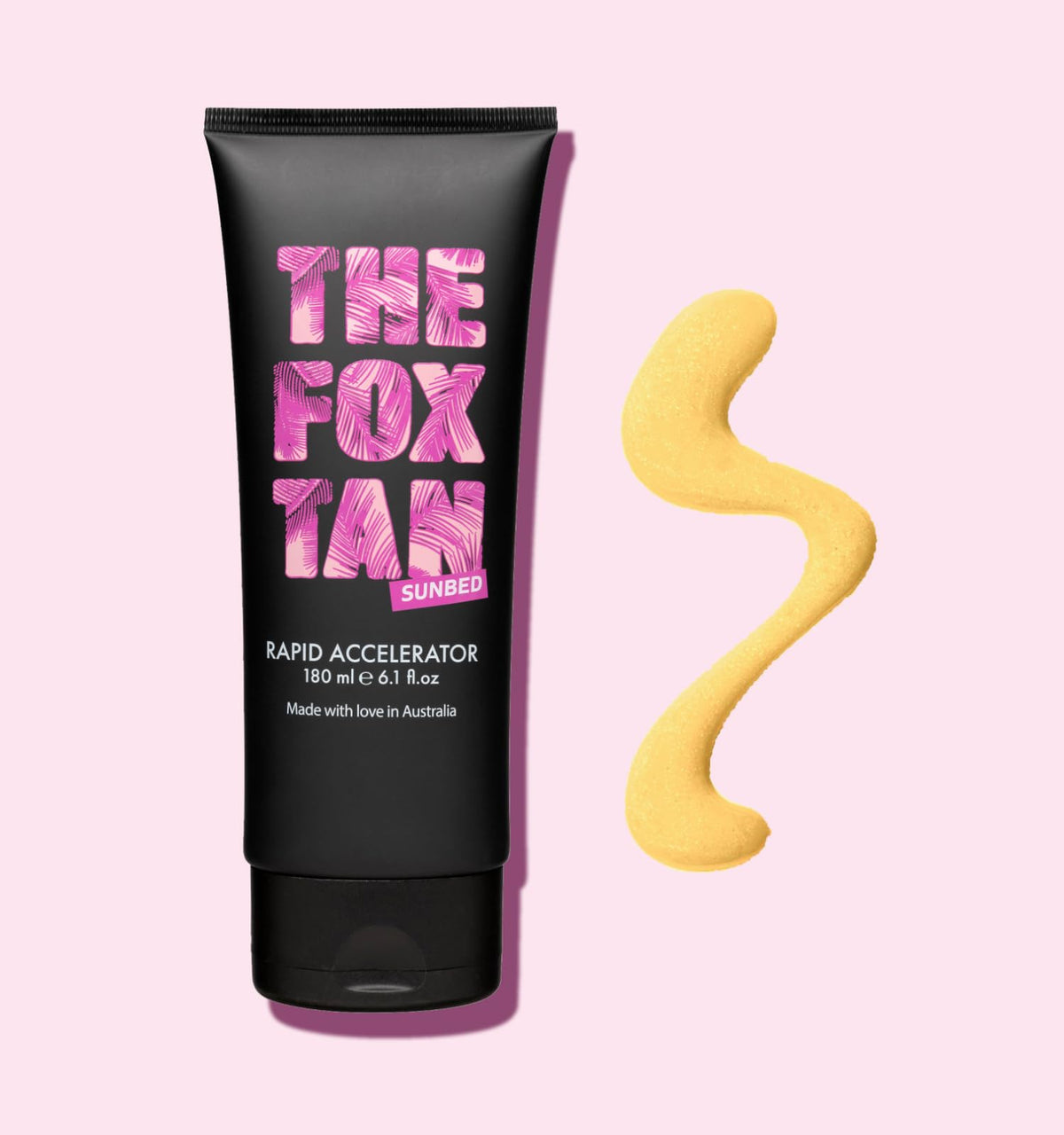 The Fox Tan ingredients label close-up highlighting FoxComplex and hydrating botanical components