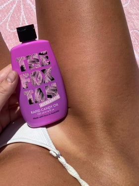 THE FOX TAN ingredients label highlighting FoxComplexPlus and natural oils