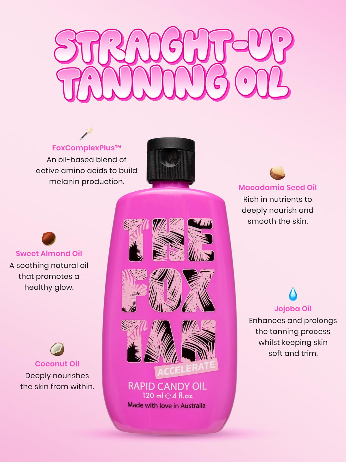 THE FOX TAN oil texture close-up demonstrating smooth, quick absorption