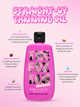 THE FOX TAN oil texture close-up demonstrating smooth, quick absorption