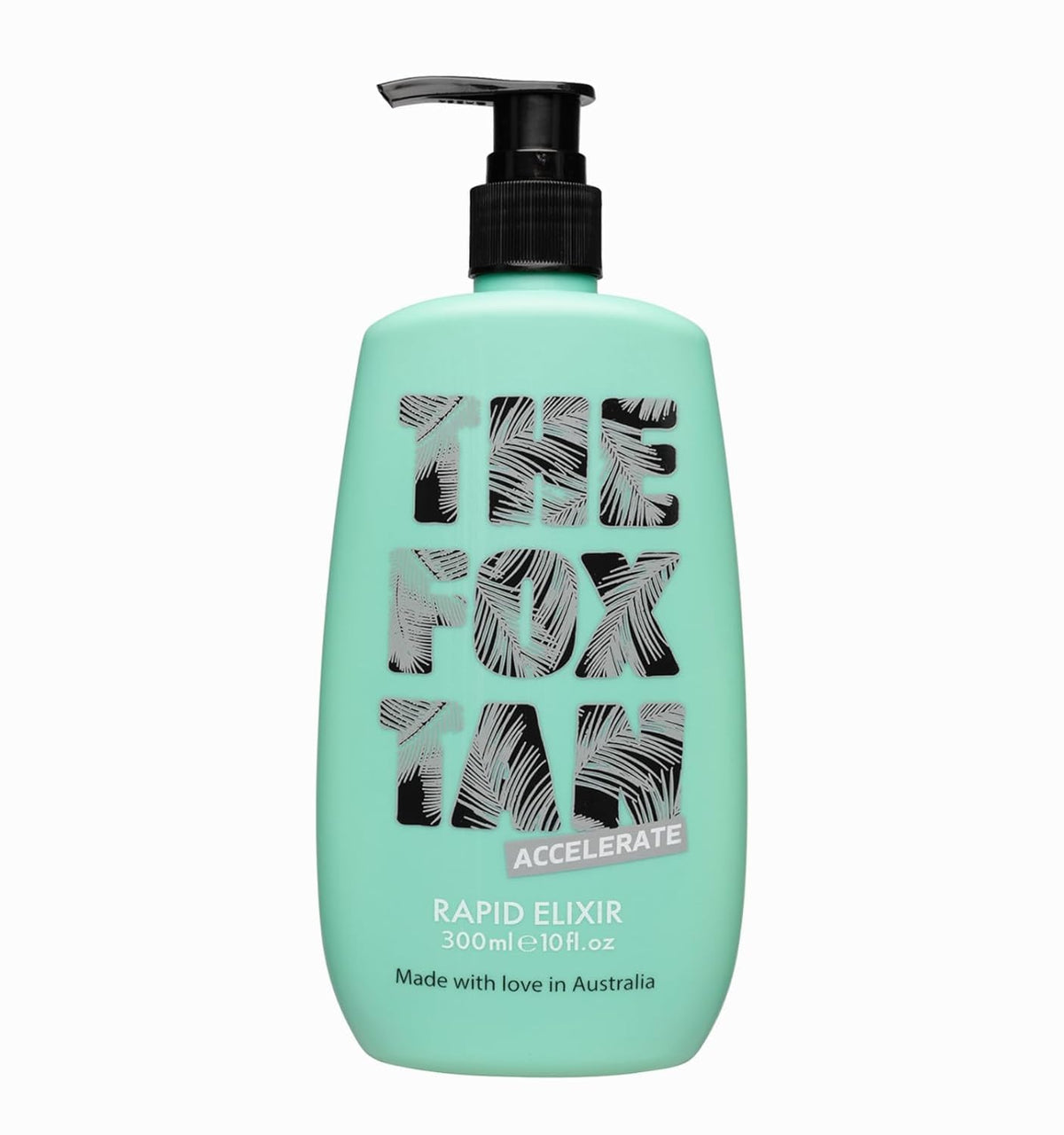 THE FOX TAN bottle front view showing label and 300mL size benefit