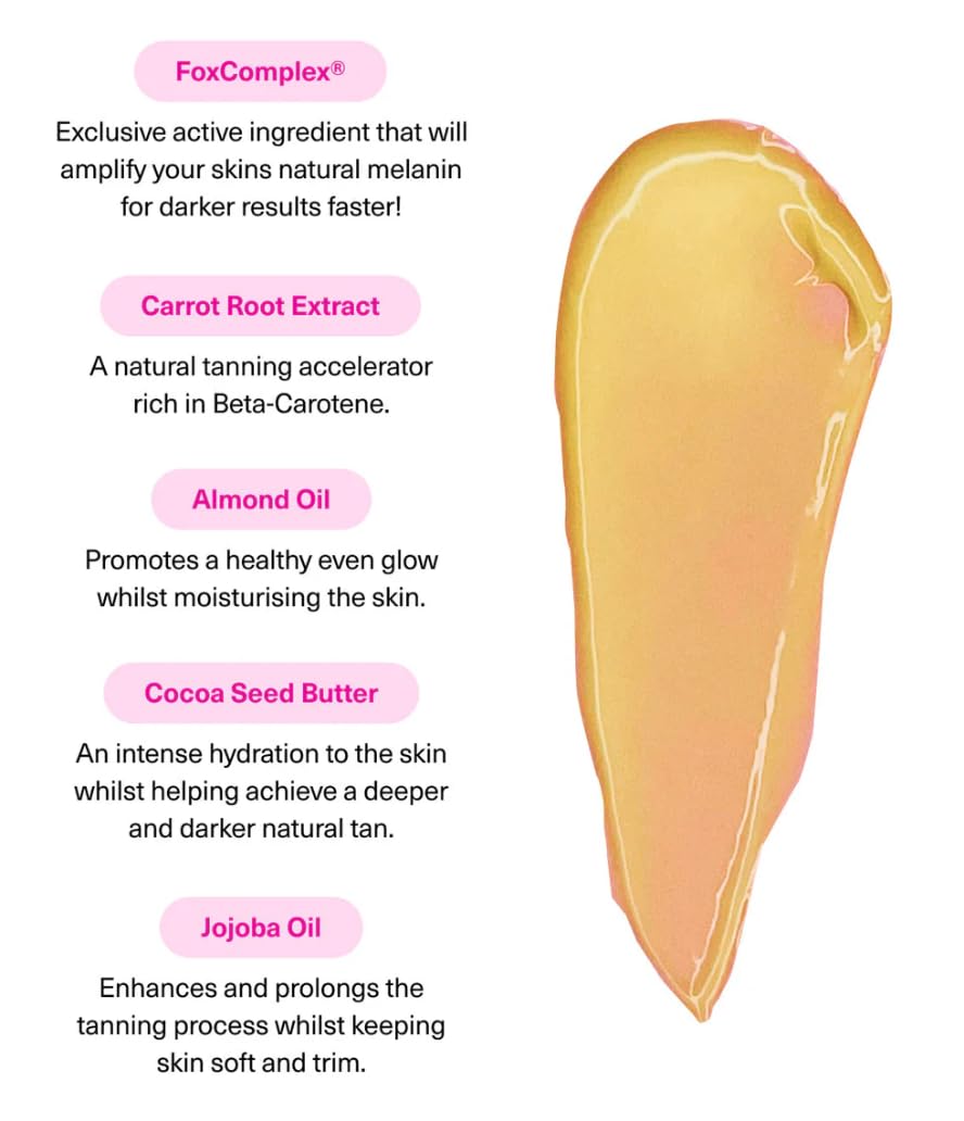 THE FOX TAN lotion texture close-up highlighting hydrating, smooth finish benefit