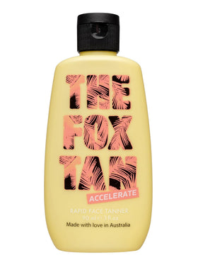 THE FOX TAN front packaging showing product label and benefits